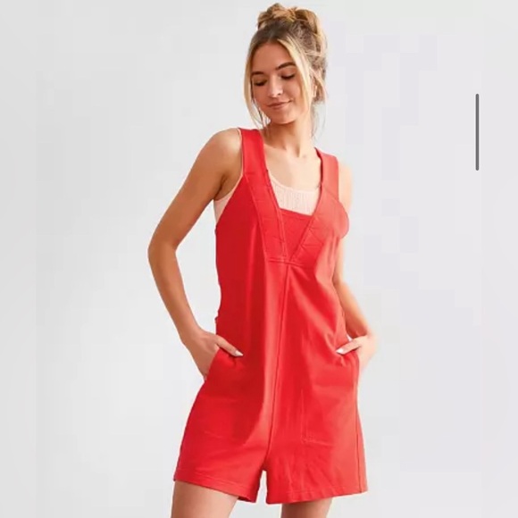 BKE Red jumpsuit / romper - Picture 2 of 9